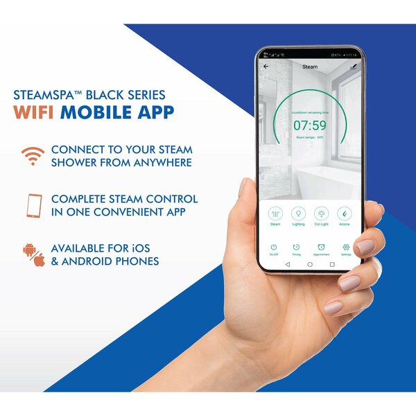 SteamSpa 12kW QuickStart Steam Bath Generator with Dual Aroma Pump in Gold BKT1200GD-ADP