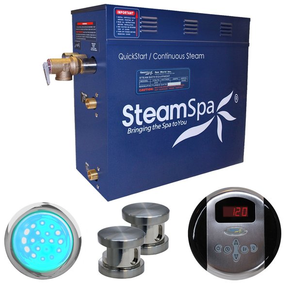 SteamSpa Indulgence 10.5 KW Bath Generator in Brushed Nickel IN1050BN