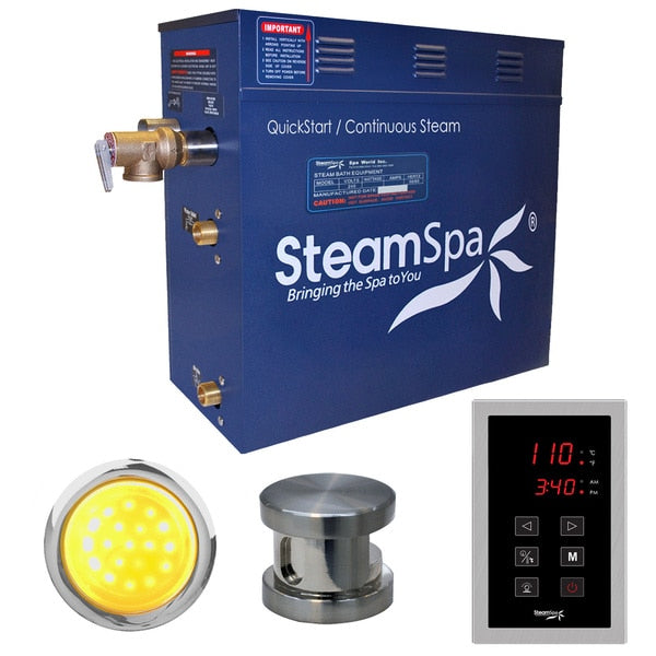 SteamSpa Indulgence 4.5 KW QuickStart Bath Generator in Brushed Nickel INT450BN