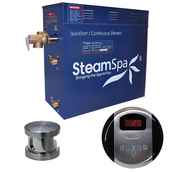 SteamSpa Oasis 7.5 KW QuickStart Bath Generator in Brushed Nickel OA750BN