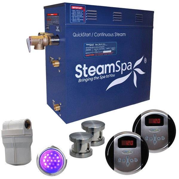SteamSpa Royal 10.5 KW QuickStart Bath Generator in Brushed Nickel RY1050BN