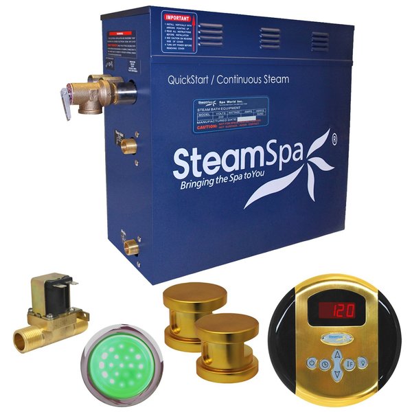 SteamSpa Indulgence 10.5 KW Bath Generator w/Auto Drain-Polished Gold IN1050GD-A