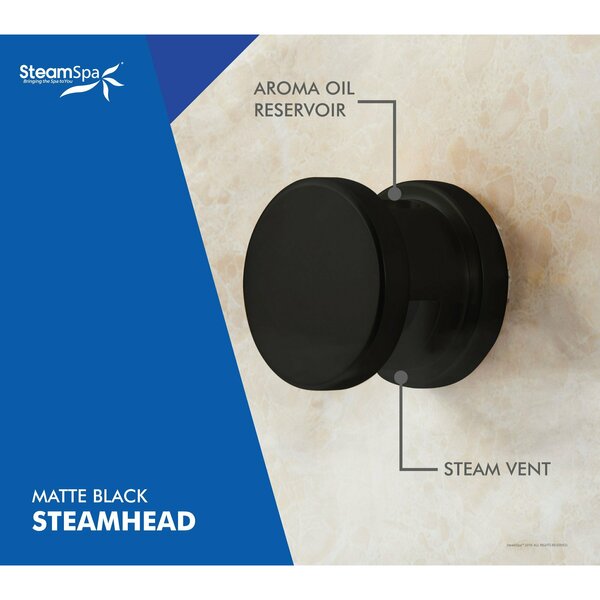 SteamSpa 6kW QuickStart Steam Bath Generator with Dual Aroma Pump in Matte Black BKT600MK-ADP