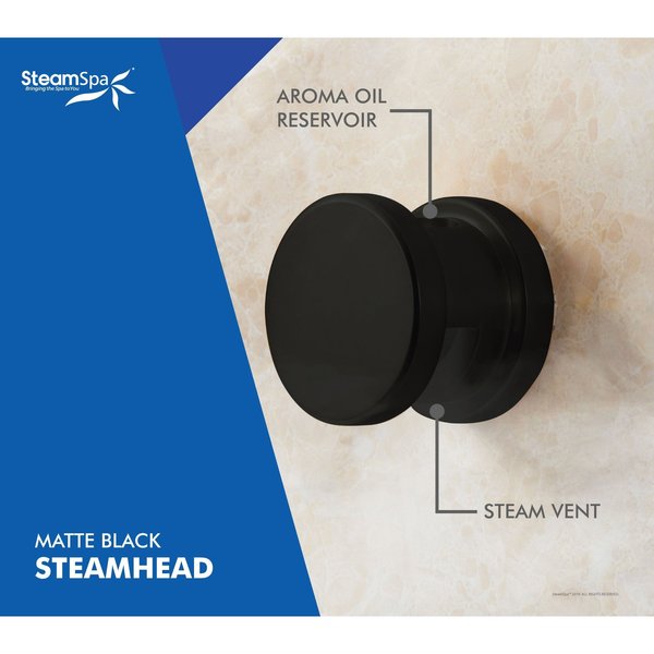 SteamSpa Wifi and Bluetooth 24kW Steam Bath Generator in Matte Black BKT2400MK-A