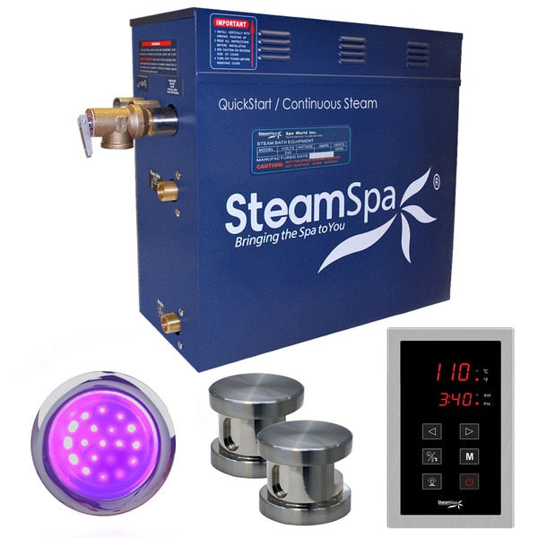 SteamSpa Indulgence 10.5 KW Bath Generator in Brushed Nickel INT1050BN