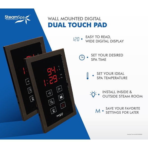 SteamSpa Royal Touch Panel Control Kit in Oil Rubbed Bronze RYTPKOB2