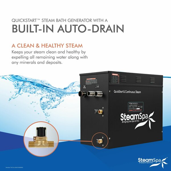 SteamSpa 10.5kW QuickStart Steam Bath Generator with Dual Aroma Pump in Oil Rubbed Bronze BKT1050ORB-ADP