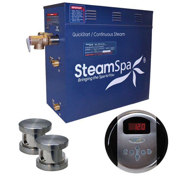 SteamSpa Oasis 12 KW QuickStart Bath Generator in Brushed Nickel OA1200BN