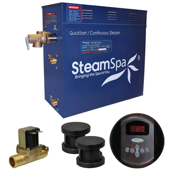 SteamSpa Oasis 12 KW Bath Generator with Auto Drain-Oil Rubbed Bronze OA1200OB-A
