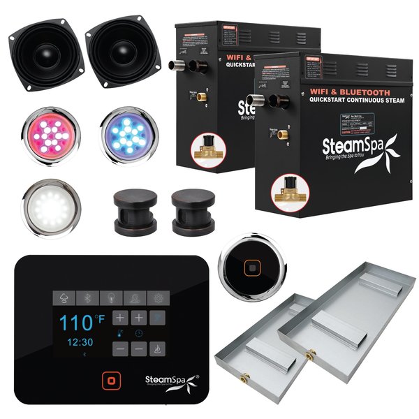 SteamSpa Wifi and Bluetooth 15kW Steam Bath Generator in Oil Rubbed Bronze BKT1500ORB-A