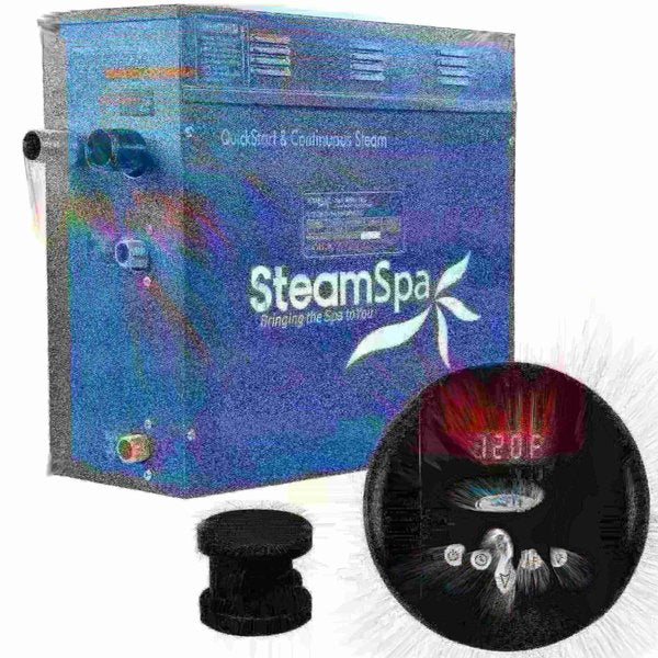SteamSpa Oasis 4.5 KW QuickStart Bath Generator Package in Matte Black OA450MK