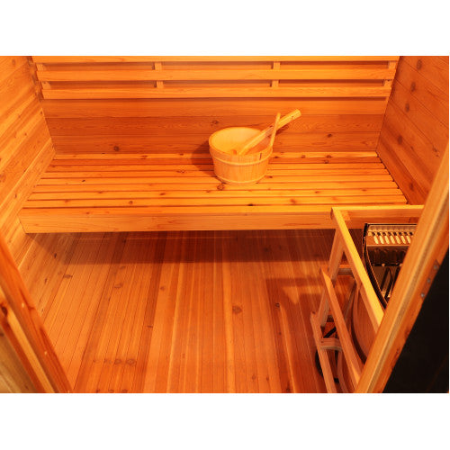 SunRay Seneca 3-Person Contemporary Outdoor Sauna With Harvia Heater HL300D5