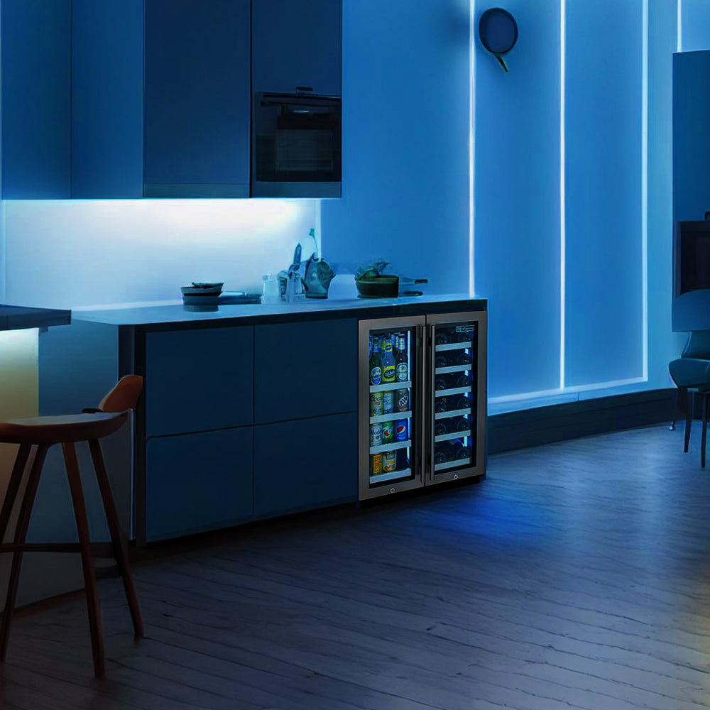 Allavino Reserva Series 24" Wide Two Door Stainless Steel Wine Refrigerator/Beverage Center VSBCW34FD-2S