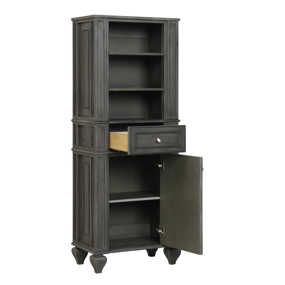 Design Element WN-LNTR-BR Winston 24 Inch Freestanding Linen Cabinet
