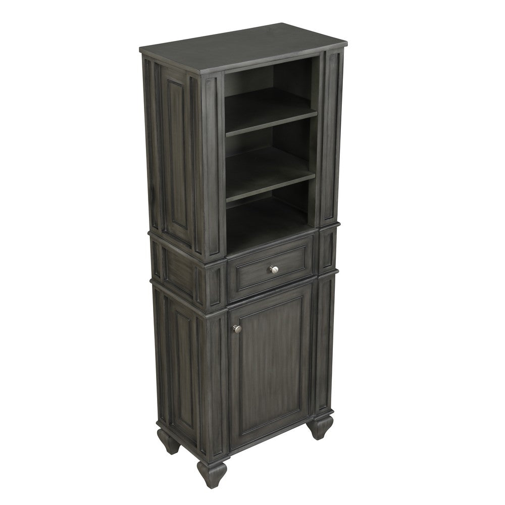 Design Element WN-LNTR-BR Winston 24 Inch Freestanding Linen Cabinet