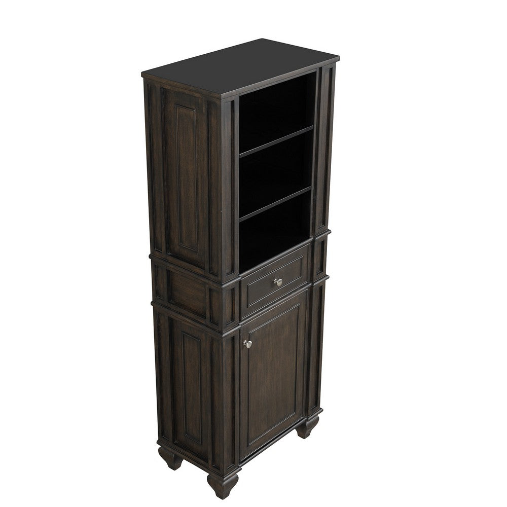 Design Element WN-LNTR-BR Winston 24 Inch Freestanding Linen Cabinet
