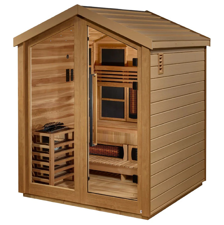 Golden Designs "Loviisa" 3 Person Barn Hybrid (PureTech™ Full Spectrum IR or Traditional Stove) Outdoor Sauna (GDI-8523-01)