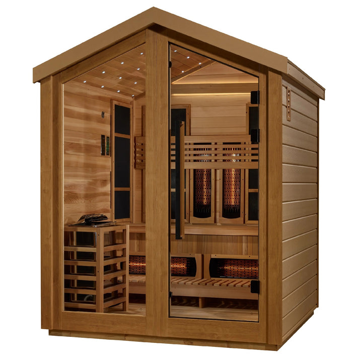 Golden Designs "Loviisa" 3 Person Barn Hybrid (PureTech™ Full Spectrum IR or Traditional Stove) Outdoor Sauna (GDI-8523-01)