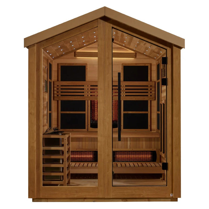 Golden Designs "Loviisa" 3 Person Barn Hybrid (PureTech™ Full Spectrum IR or Traditional Stove) Outdoor Sauna (GDI-8523-01)