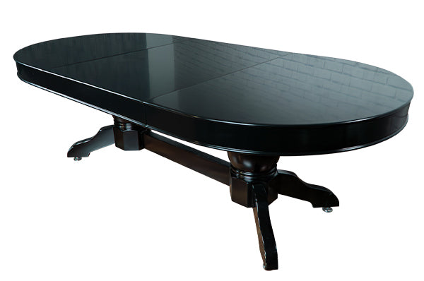 BBO Poker Tables 3-Leaf Oval Dining Top - Black