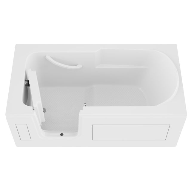 ANZZI 30 in. x 60 in. Left Drain Step-In Walk-In Soaking Tub with Low Entry Threshold in White AMZ3060SILWS