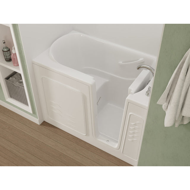 ANZZI 30 in. x 53 in. Right Drain Quick Fill Walk-In Soaking Tub in White AMZ3053RWS
