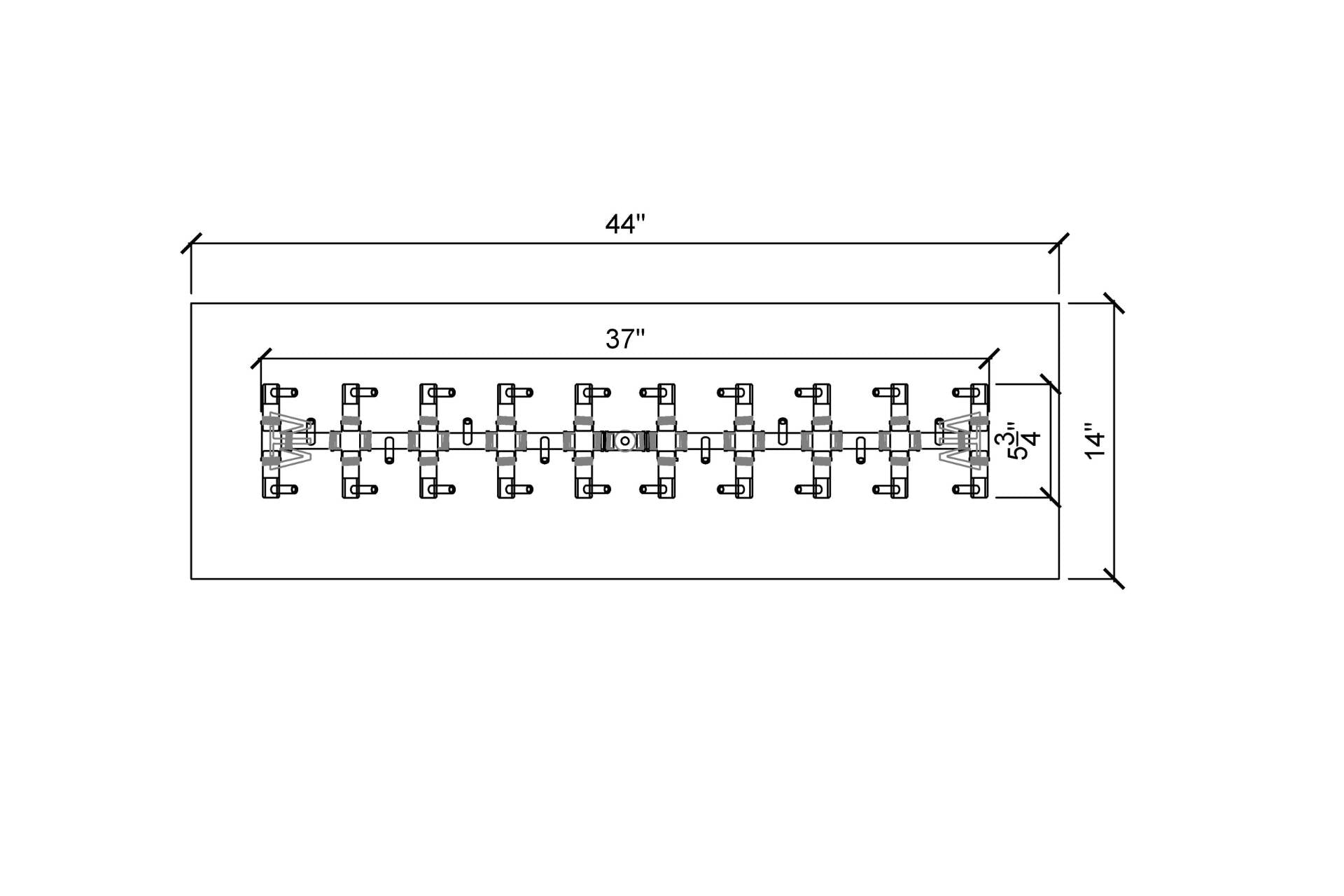 Warming Trends Crossfire Tree Style Brass Gas Fire Pit Burners CFBT110NG