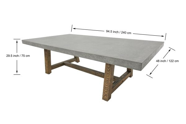 Elementi Living Seine Dining Table Rectangle (With wooden foot)SEINE-SG FDM01-SG