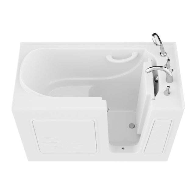 ANZZI 26 in. x 53 in. Right Drain Quick Fill Walk-In Soaking Tub in White AMZ2653RWS