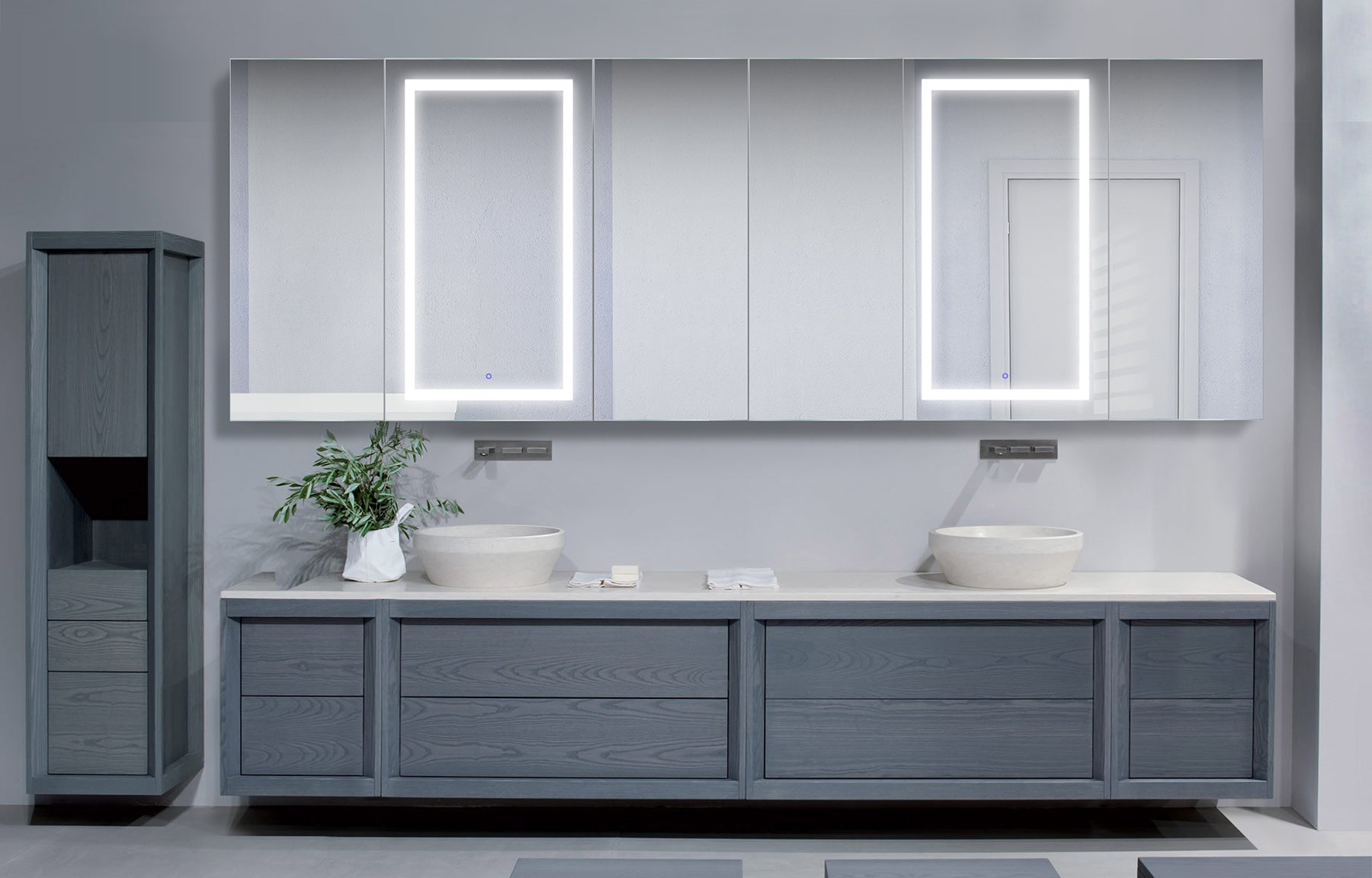 Krugg Svange Svange2442L 120″ X 42″ LED Medicine Cabinet w/Dimmer & Defogger