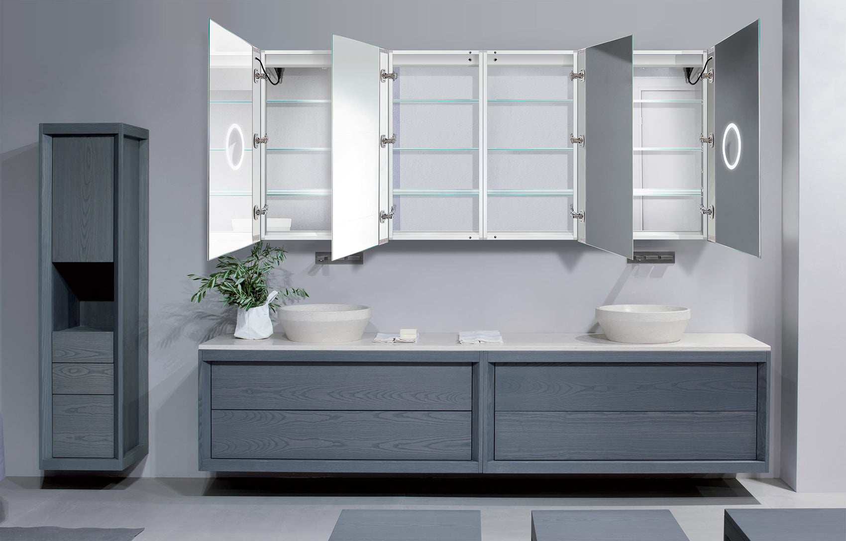 Krugg Svange 8436DLLRR 84″ X 36″ LED Medicine Cabinet w/Dimmer & Defogger 8436DLLRR