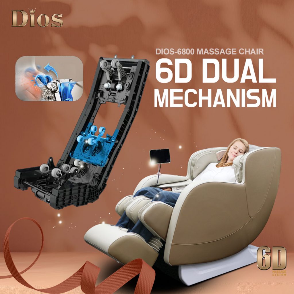 Kahuna Dios6800BLGR Massage Chair 6D Dual Core Air Roller