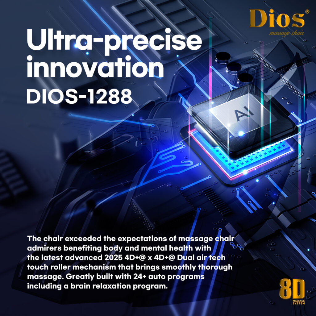 Kahuna Dios-1288 White Massage Chair 8D Dual Core Air Tech Touch Roller SL-track