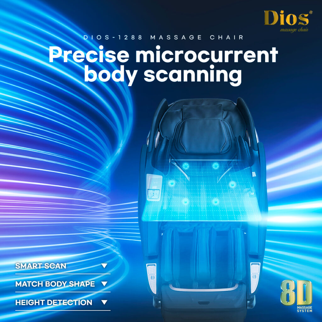 Kahuna Dios-1288 Black Massage Chair 8D Dual Core Air Tech Touch Roller SL-track