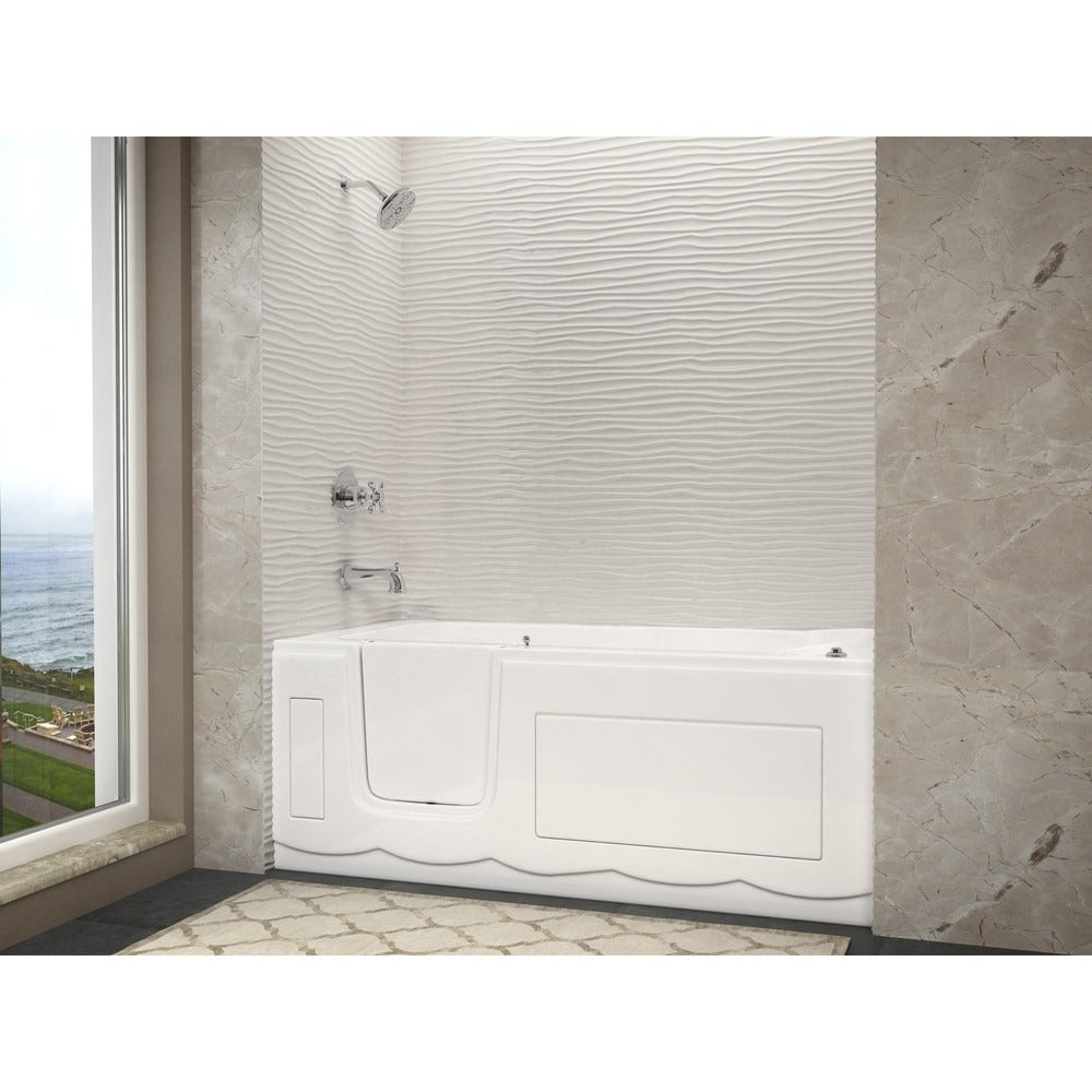 MediTub Step-In 30x60-inch Left Drain White Air Jetted Step-In Bathtub