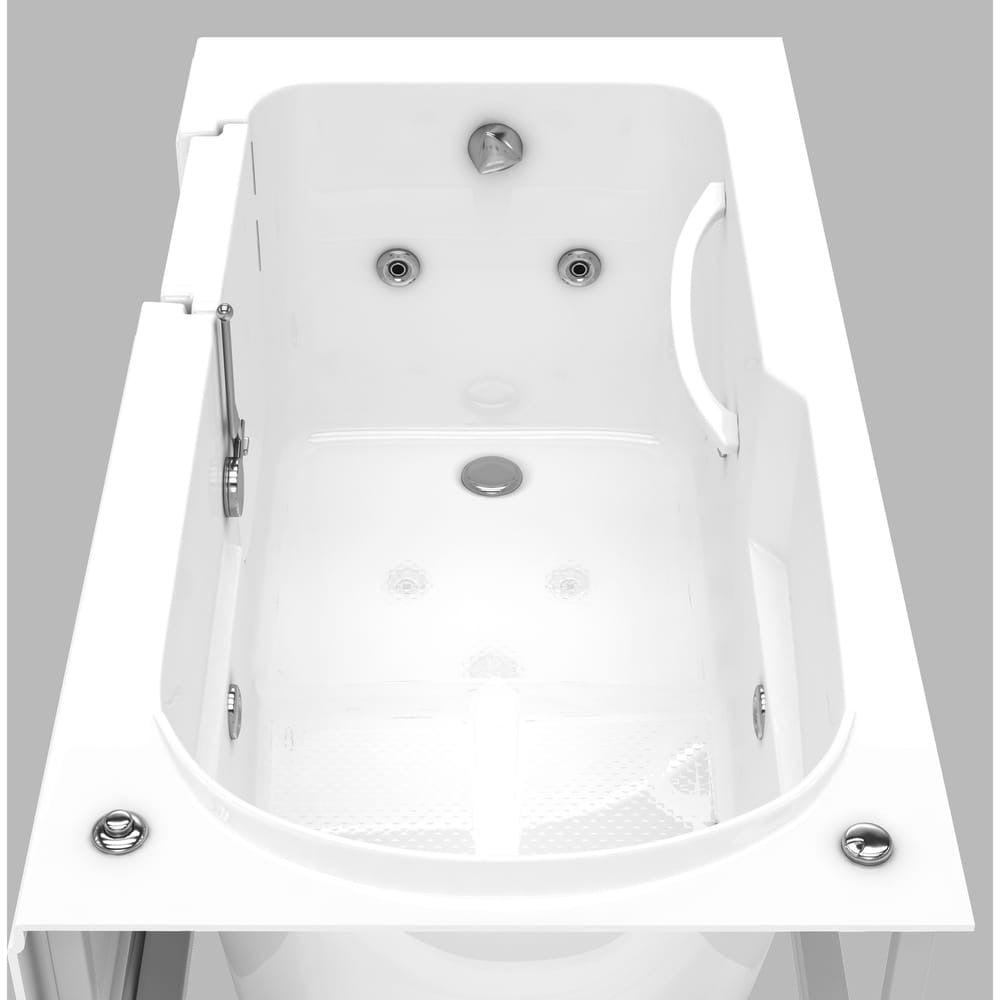 MediTub Step-In 30x60-inch Left Drain White Whirlpool Jetted Step-In Bathtub