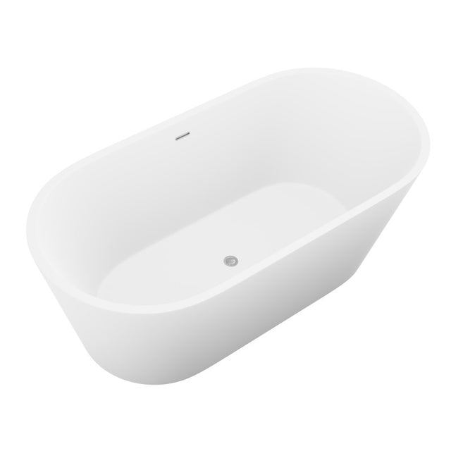 ANZZI Kosima 5.6 ft. Solid Surface Center Drain Freestanding Bathtub FT-AZ8414