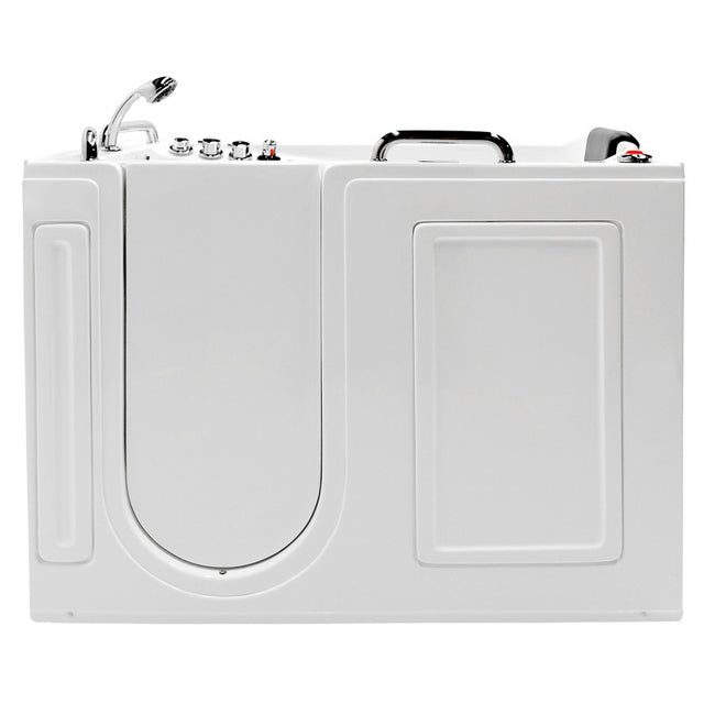 ANZZI 27 in. x 53 in. Drain Walk-In Whirlpool and Air Tub with Total Spa Suite in White 2753FLWR