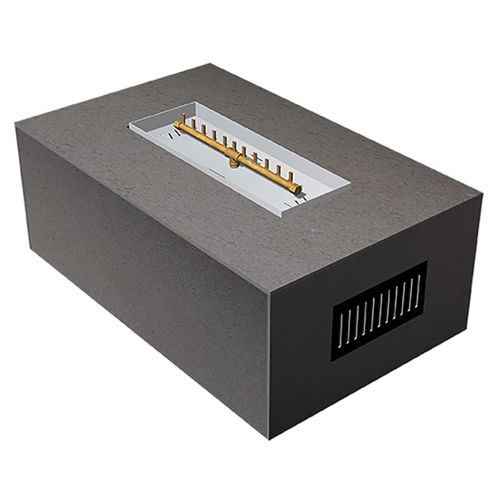 Warming Trends Crossfire 48x30-Inch Rectangular Ready-to-Finish Fire Pit Enclosure with Gas Burner Kit FR4830-Config