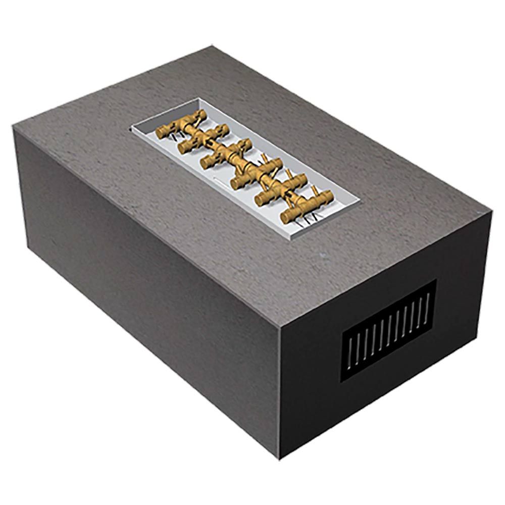 Warming Trends Crossfire 48x30-Inch Rectangular Ready-to-Finish Fire Pit Enclosure with Tree-Style Gas Burner Kit FRT4830-Config