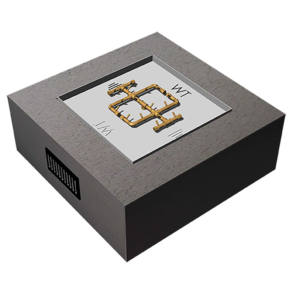 Warming Trends Crossfire 48x48-Inch Square Ready-to-Finish Fire Pit Enclosure with Gas Burner Kit FS4848-Config