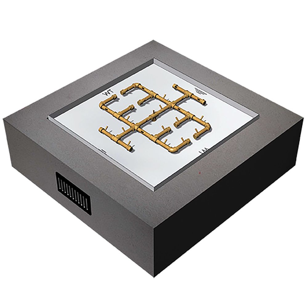 Warming Trends Crossfire 60x60-Inch Square Ready-to-Finish Fire Pit Enclosure with Gas Burner Kit FS6060-Config