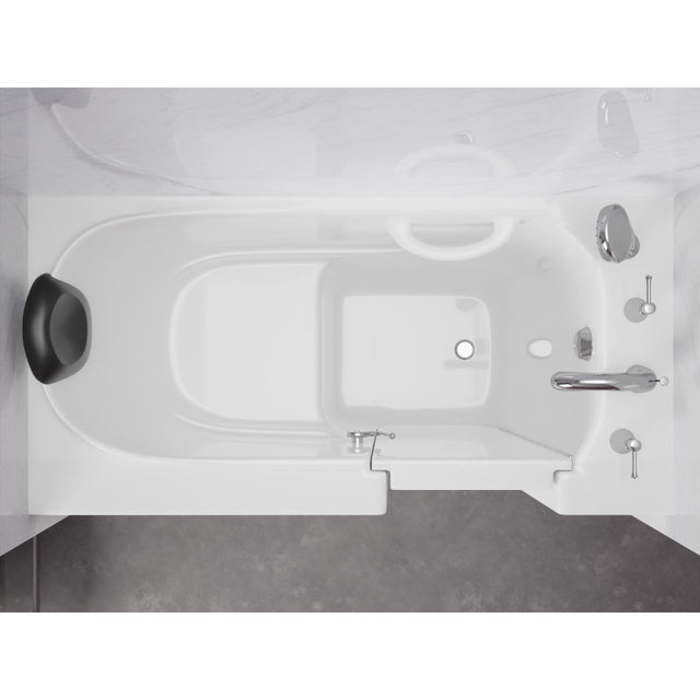 ANZZI 53 - 60 in. x 26 in. Right Drain Soaking Walk-in Tub in White AMZ2653RWS-CP