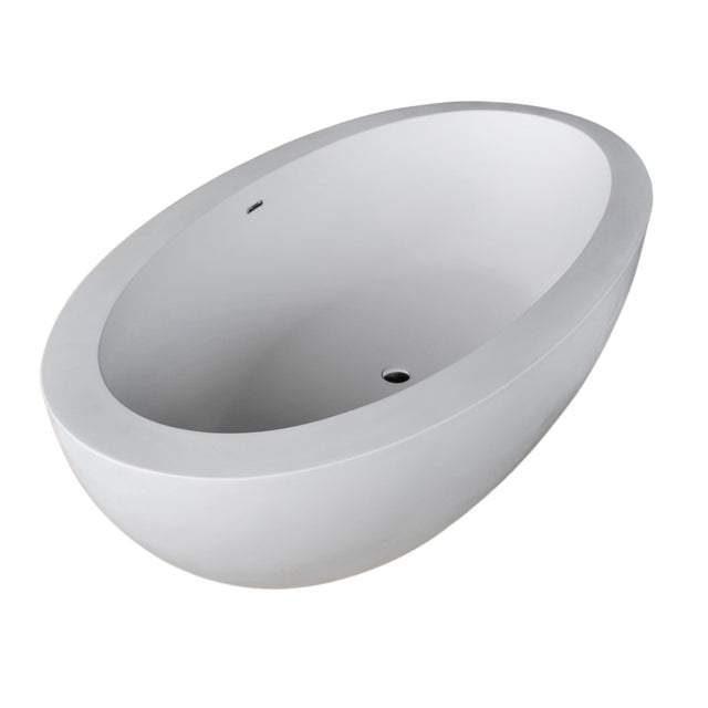 ANZZI Lusso 6.3 ft. Solid Surface Classic Soaking Bathtub and Kros Faucet FT504-0025