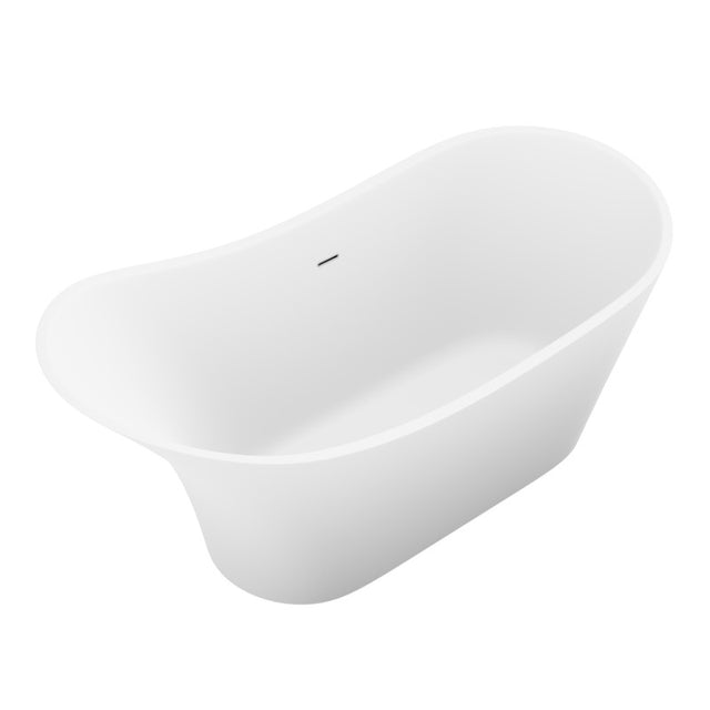 ANZZI Tuasavi 5.6 ft. Solid Surface Center Drain Freestanding Bathtub FT-AZ8418