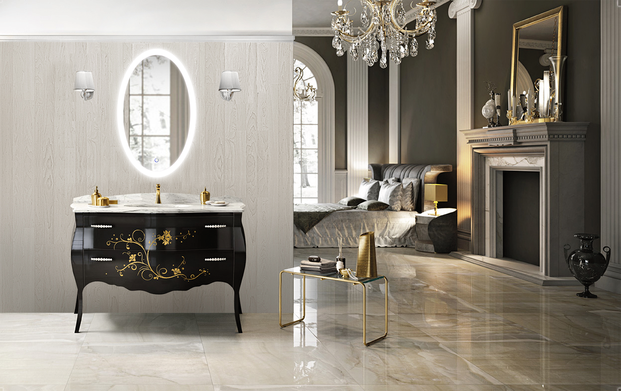 Krugg Sol Oval 22″ x 40″ LED Bathroom Mirror w/ Dimmer & Defogger | Oval Back-lit Vanity Mirror