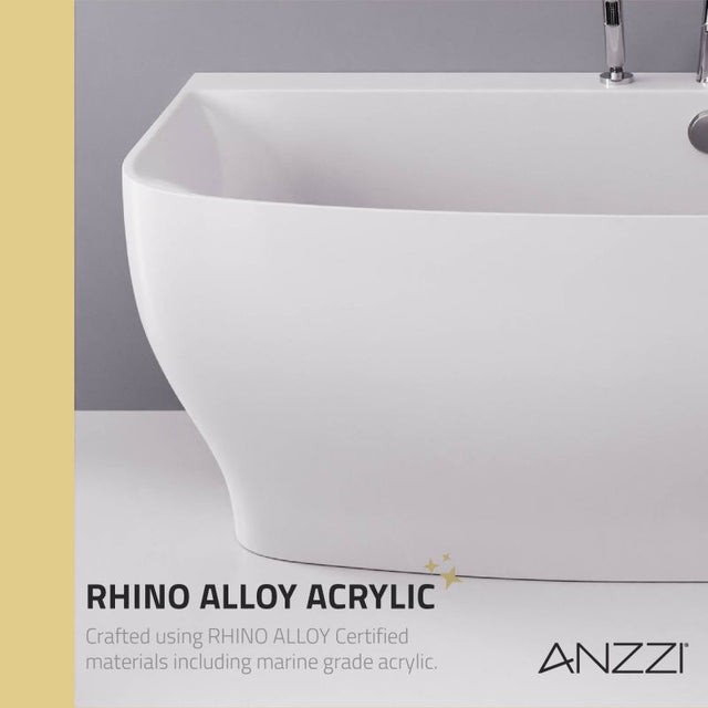ANZZI Bank Series 5.41 ft. Freestanding Bathtub with Deck Mounted Faucet FT-FR112473CH
