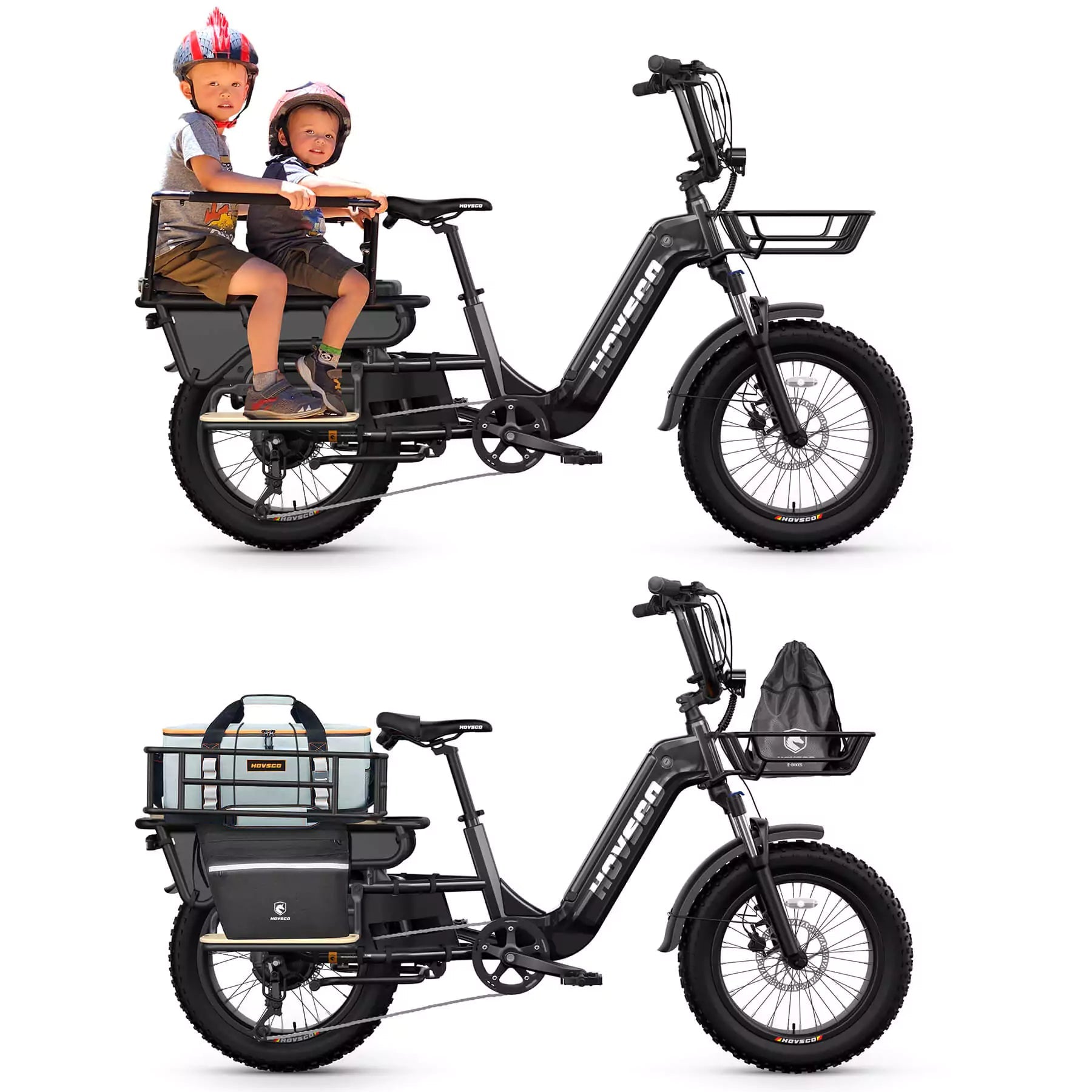 HOVSCO HovCart 20“ Step-Thru Electric Fat Tire Cargo Bike