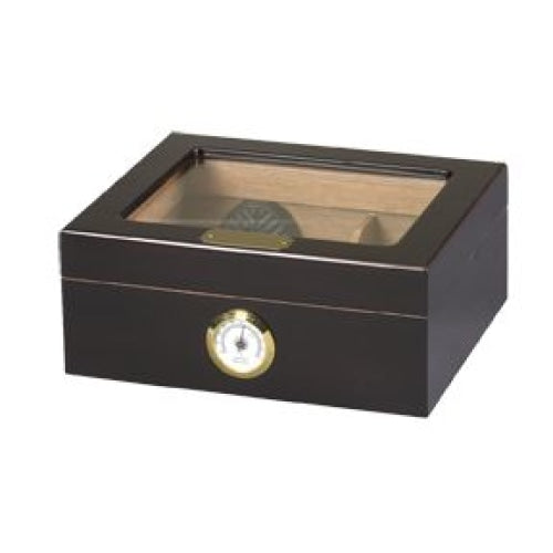 Humidor Supreme 25-Cigar Glass Top Humidor HUM-25HYG-RD