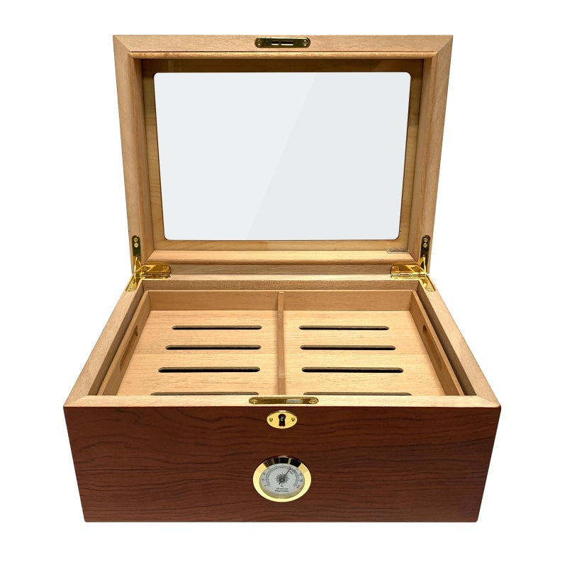 Humidor Supreme Milano 75-Cigar Humidor in Rosewood Finish HUM-75DR